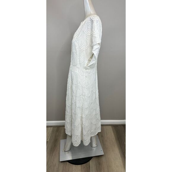 AKRIS Cotton Batiste Midi Dress with Circle Loop Embroidery US 8 $1390 - Picture 6 of 11